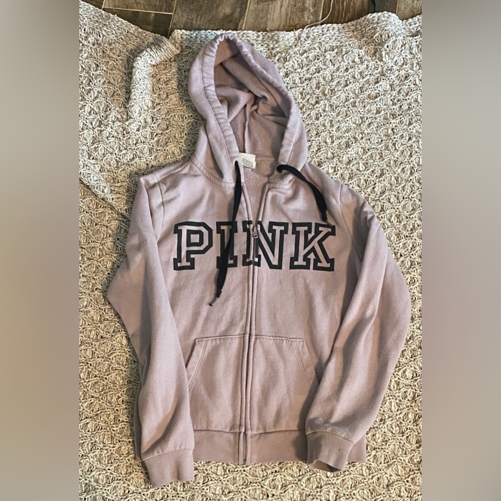 Victoria’s Secret pink sweatshirt, zippered